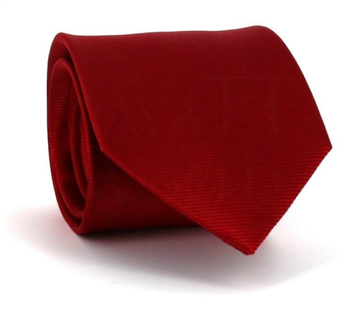 Cravate unie rouge en twill horizontal
