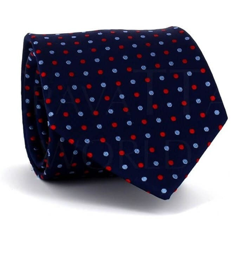 Cravate à pois bleu marine I