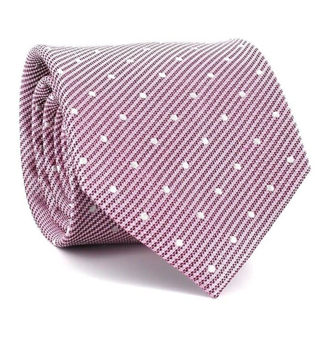 Cravate à pois magenta