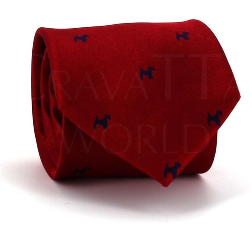Cravate Chiens Rouge