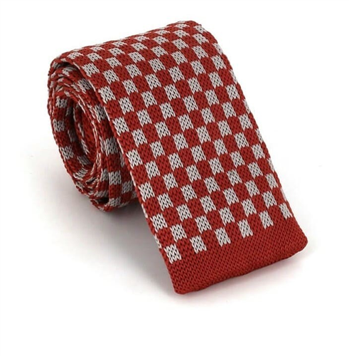 Cravate à carreaux marron et gris