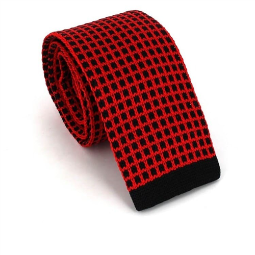 Cravate à pois rouge et noir