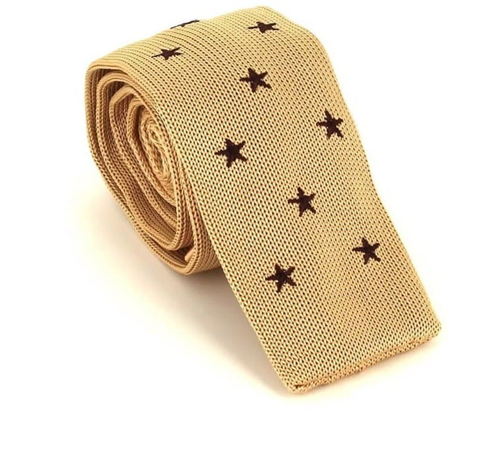 Cravate en tricot étoiles beige