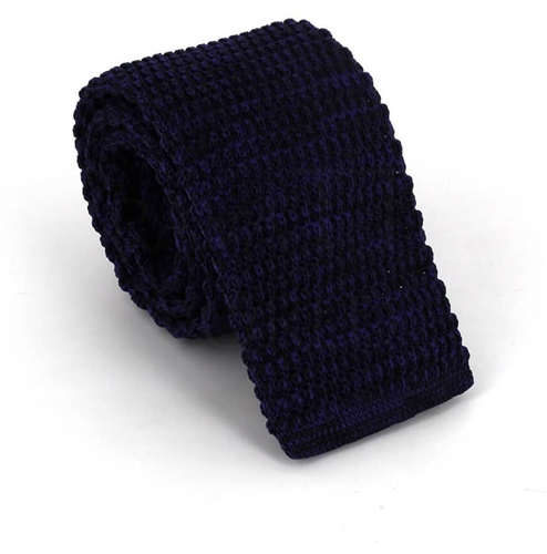 Cravate en maille chinée violet