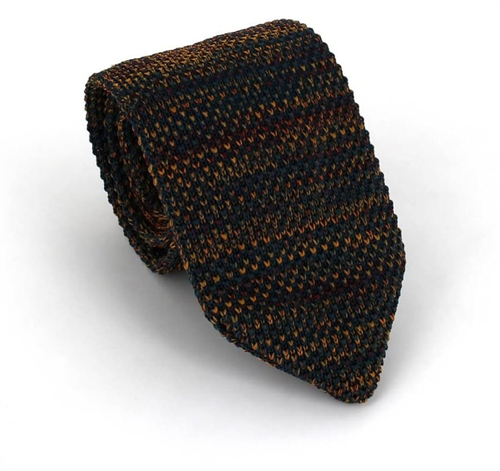 Cravate en tricot chiné multicolore