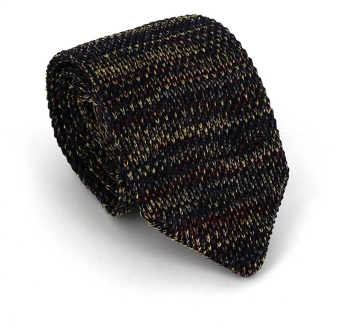 Cravate en maille chinée multicolore