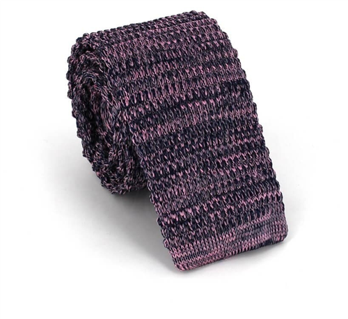 Cravate en tricot moucheté violet