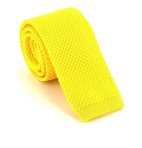 Cravate en tricot unie jaune