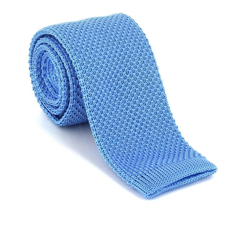 Cravate en tricot unie bleu clair