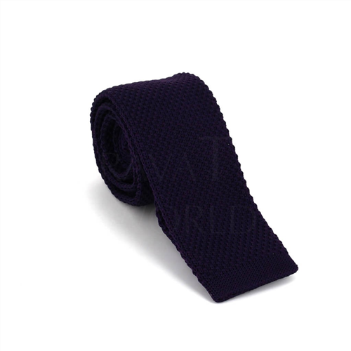 Cravate en tricot unie violet