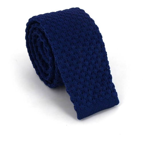 Cravate en tricot lisse Vagues Bleu