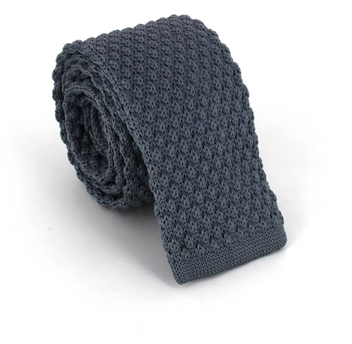 Cravate en tricot lisse vagues gris