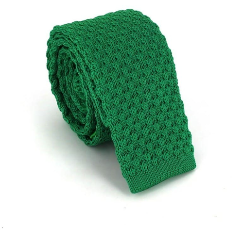Cravate en tricot uni Vagues Vert