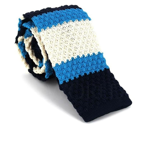 Cravate à rayures tricolores en tricot à vagues