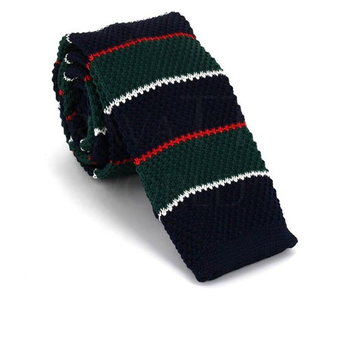 Cravate à rayures multicolores en tricot