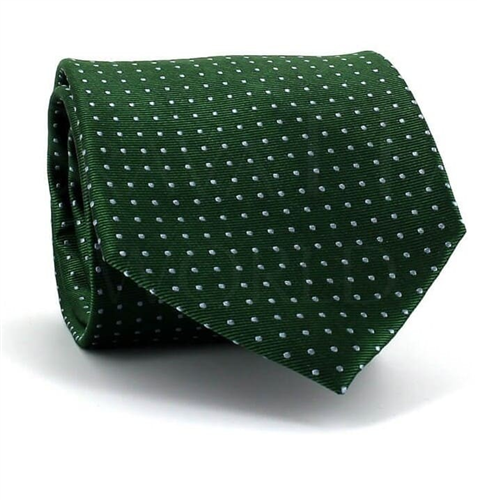 Cravate à pois vert foncé