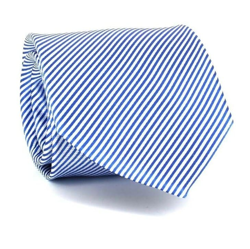 Cravate à Rayures Bleues et Blanches