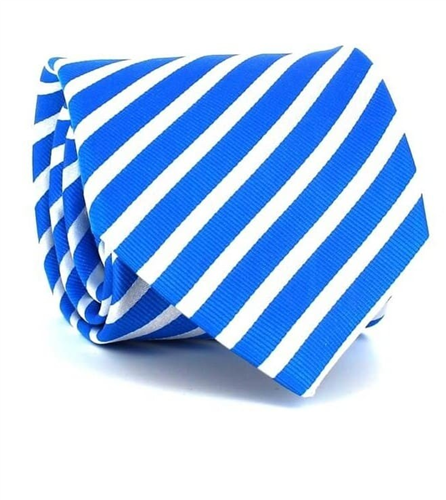 Cravate à Rayures Bleues et Blanches