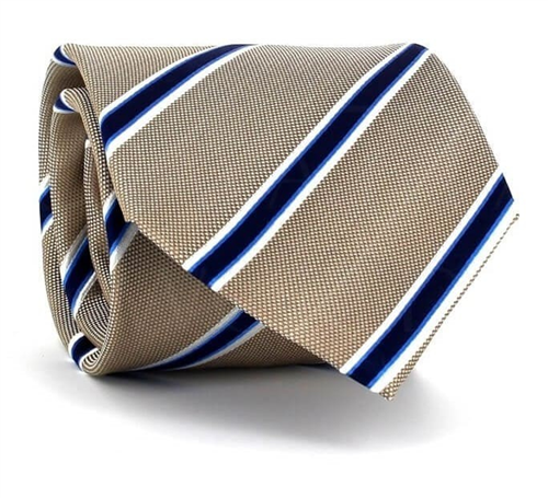 Cravate à rayures beige