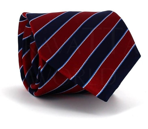 Cravate à Rayures Rouge et Bleue