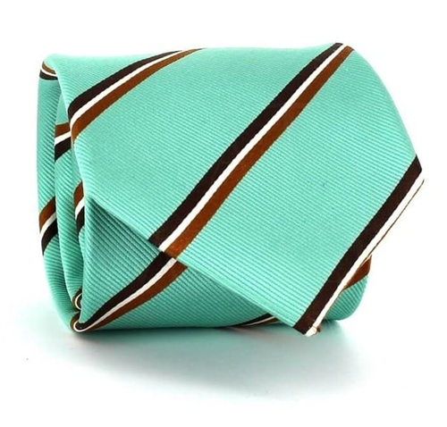 Cravate à rayures vert turquoise