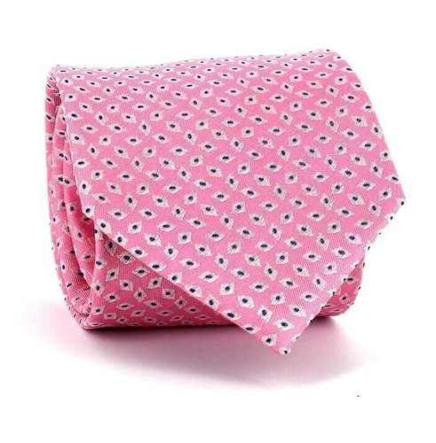Cravate à motifs losanges rose