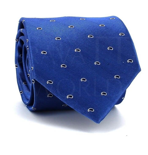 Cravate en soie Paisley bleue