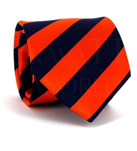 Cravates à Rayures Orange et Bleu
