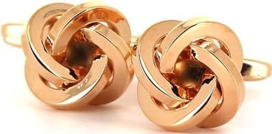Boutons de Manchettes 4 Nœuds Dorés Lisses II