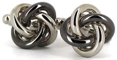Boutons de Manchette 4 Nœuds Gris Foncé