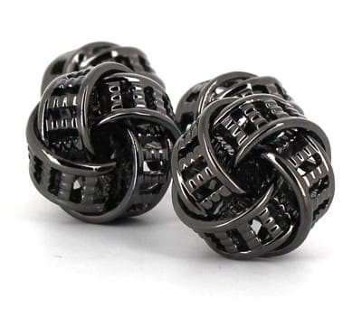 Boutons de Manchettes 4 Nœuds Noirs