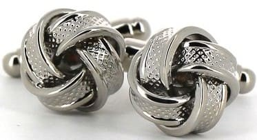 Boutons de Manchette 4 Nœuds Argentés