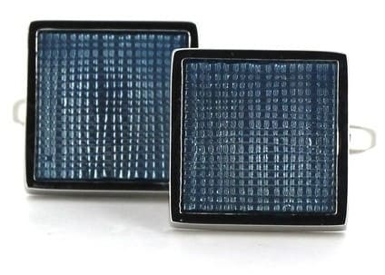 Boutons de Manchette à rayures bleues