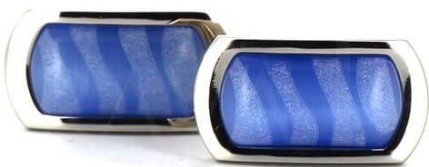 Boutons de Manchettes Bleues avec Pierres