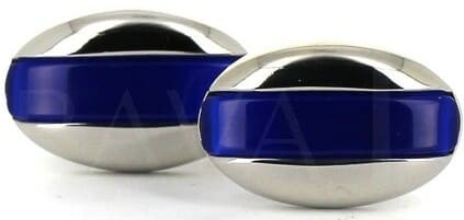 Boutons de Manchette bleus et argentés