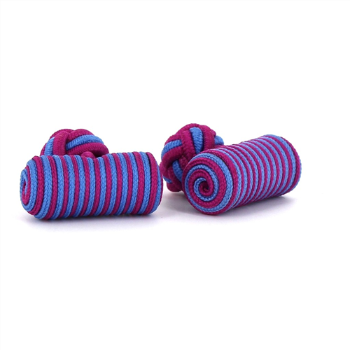 Boutons de Manchette Baril Bleu et Fuchsia
