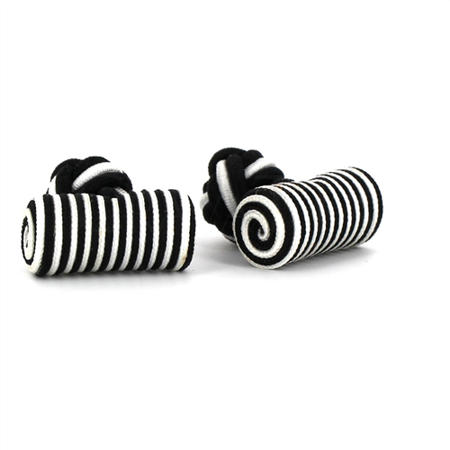 Boutons de Manchette Baril Noir et Blanc
