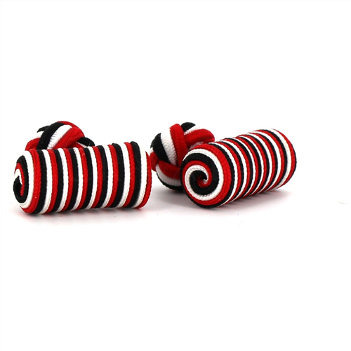 Boutons de Manchette Baril Rouge, Noir et Blanc
