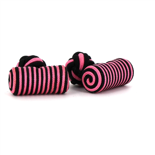 Boutons de Manchette Baril Rose et Noir