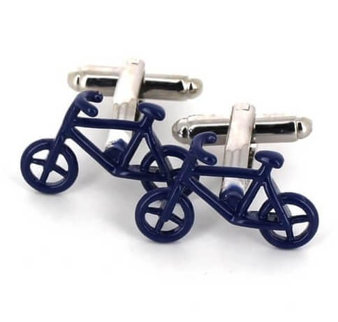 Boutons de Manchettes Vélos Bleus