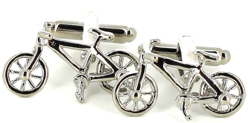 Boutons de Manchettes Vélos Argentés