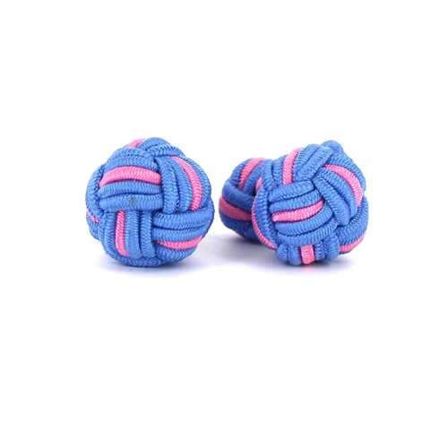 Boutons de Manchette Grande Boule Céleste et Rose