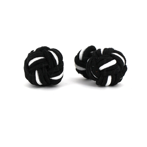 Boutons de Manchette Boule Grande Noir et Blanc