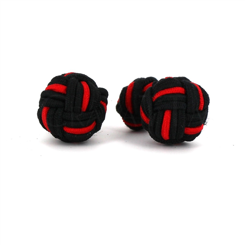Boutons de Manchette Boule Grande Noir et Rouge