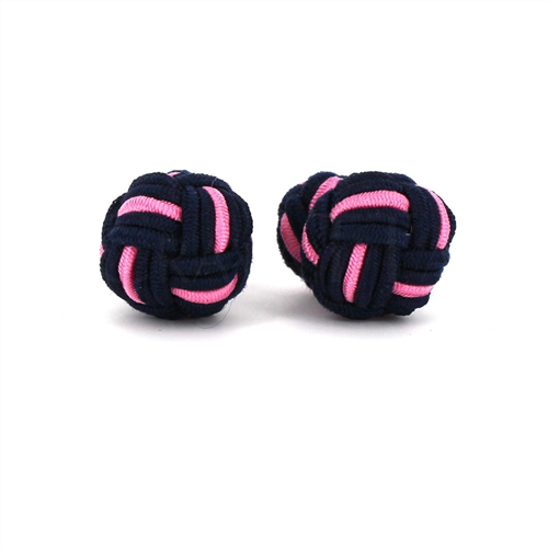 Boutons de Manchette Boule Grande Noir et Rose