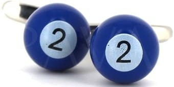 Boutons de Manchette Boules de Billard Bleu 2