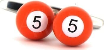 Boutons de Manchette Boules de Billard Orange 5