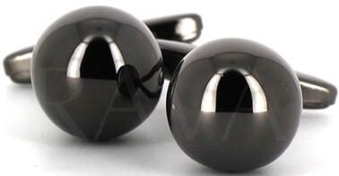 Boutons de Manchette Boules Noires