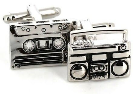 Boutons de Manchettes Cassette et Radiocassette
