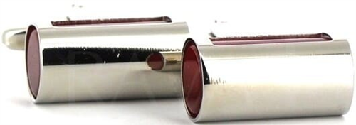 Boutons de Manchettes Cylindriques Bordeaux